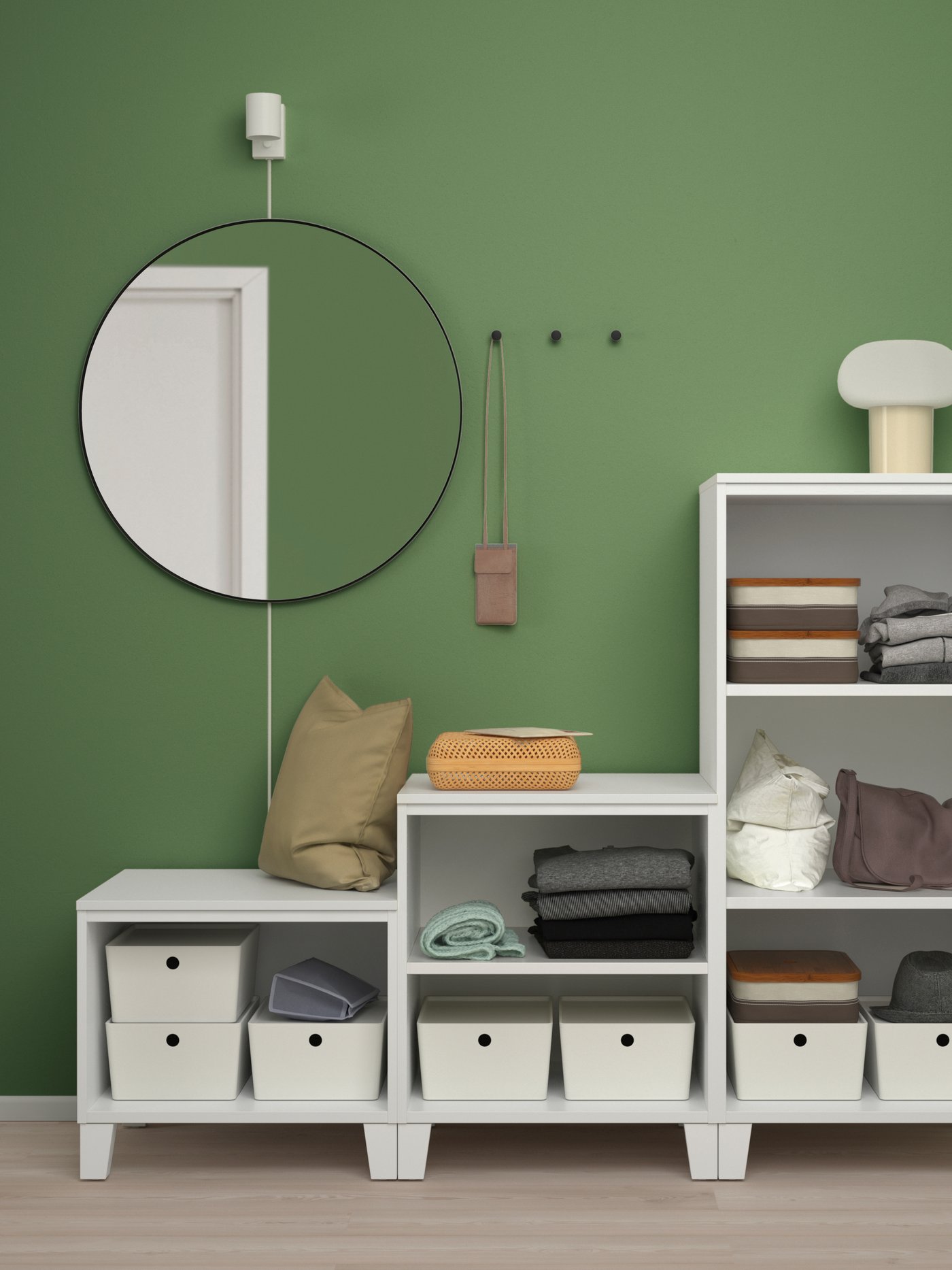 A white/Fonnes white PLATSA wardrobe with 3 doors