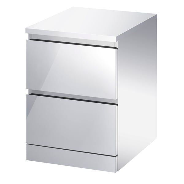 A mirror effect MALM chest of 2 drawers