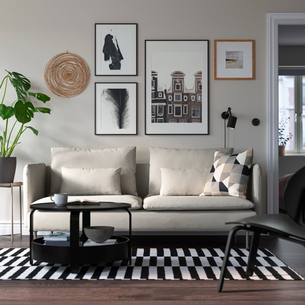 A Fridtuna light beige SÖDERHAMN 3-seat sofa