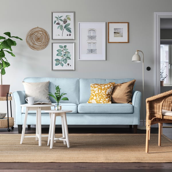 Sofá de 3 plazas EKHOLMA Kilanda azul claro