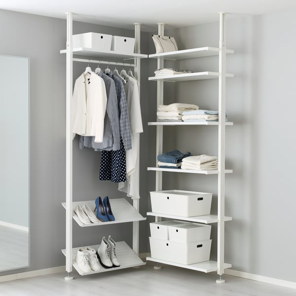 A white ELVARLI wardrobe combination