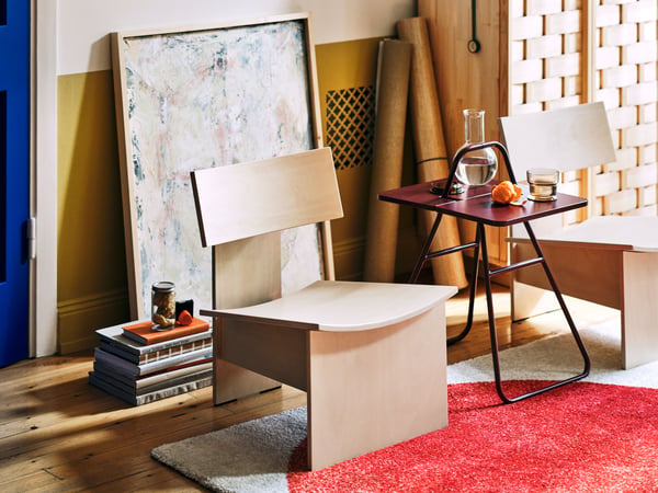 A birch IKEA PS 2026 easy chair in the living room