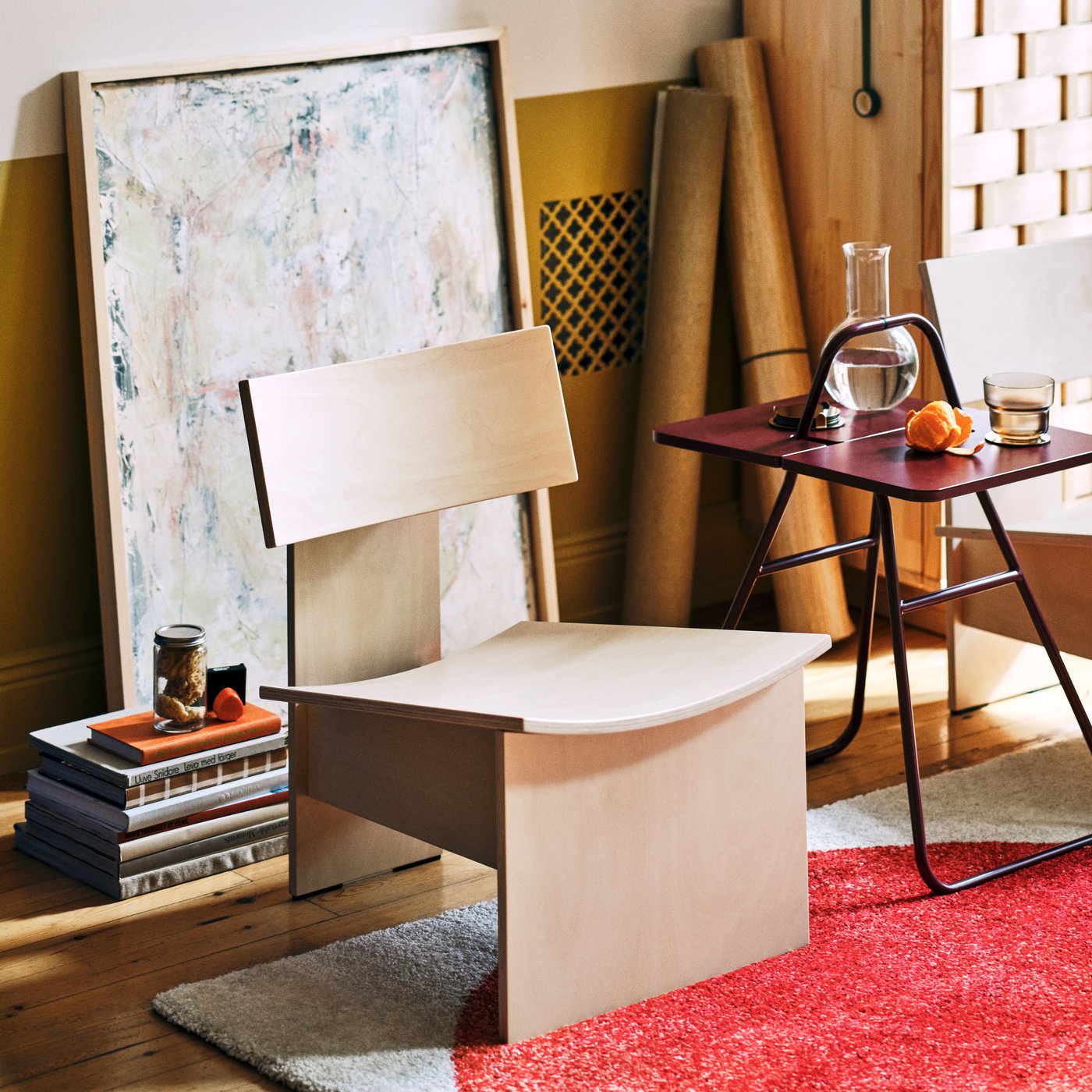 A birch IKEA PS 2026 easy chair in the living room