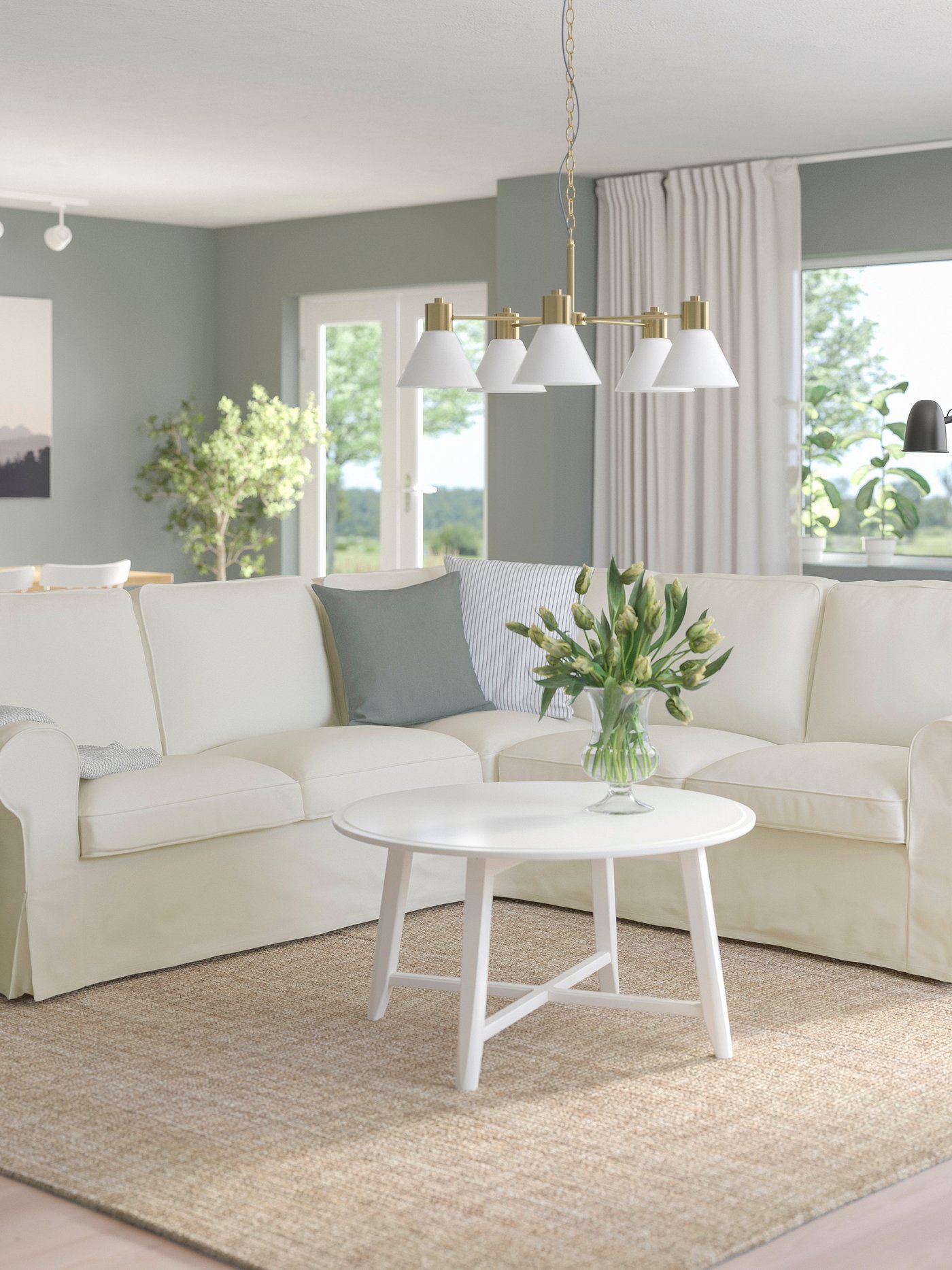A Blekinge white EKTORP corner sofa, 4-seat