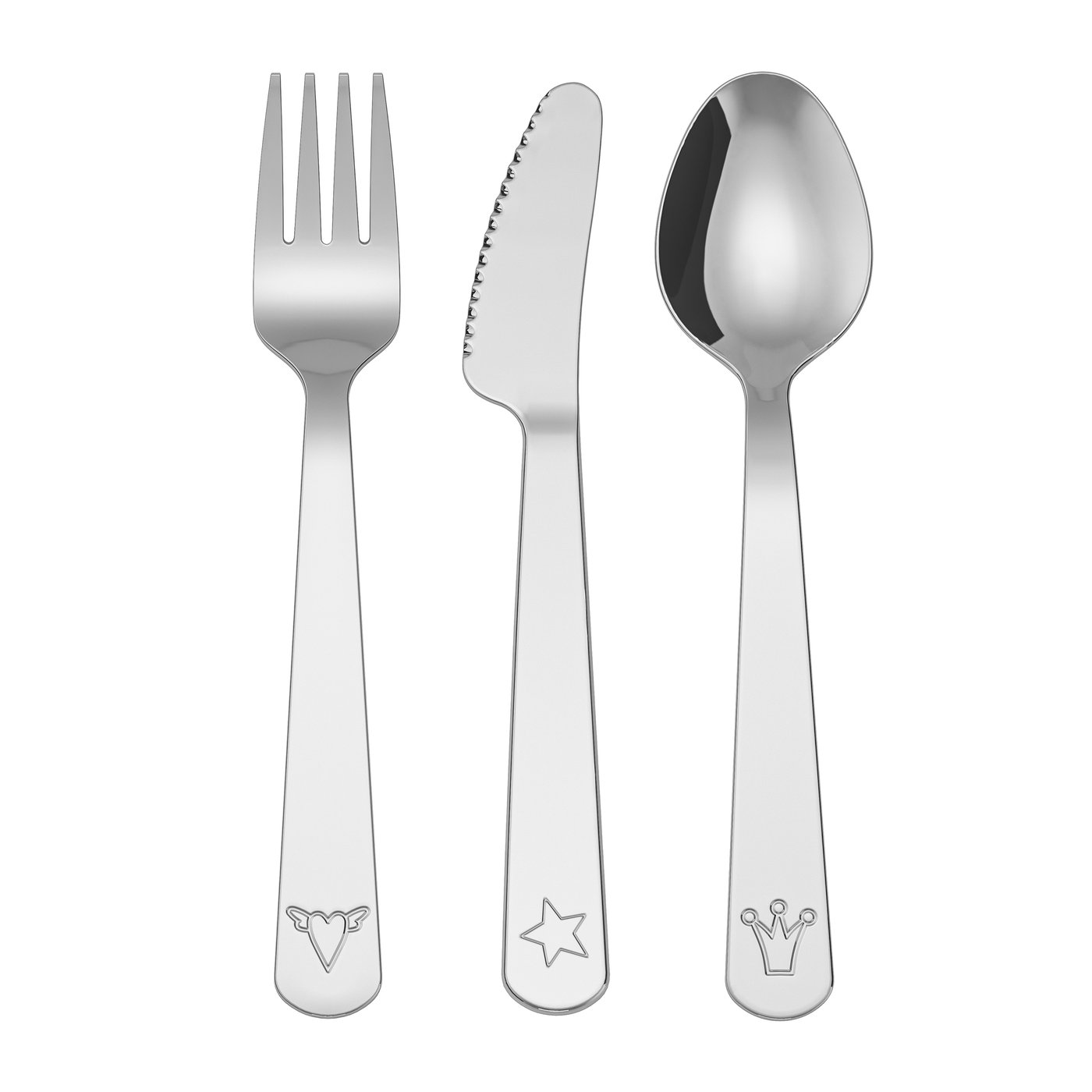 IKEA FABLER bestick, 3 delar, rostfritt stål