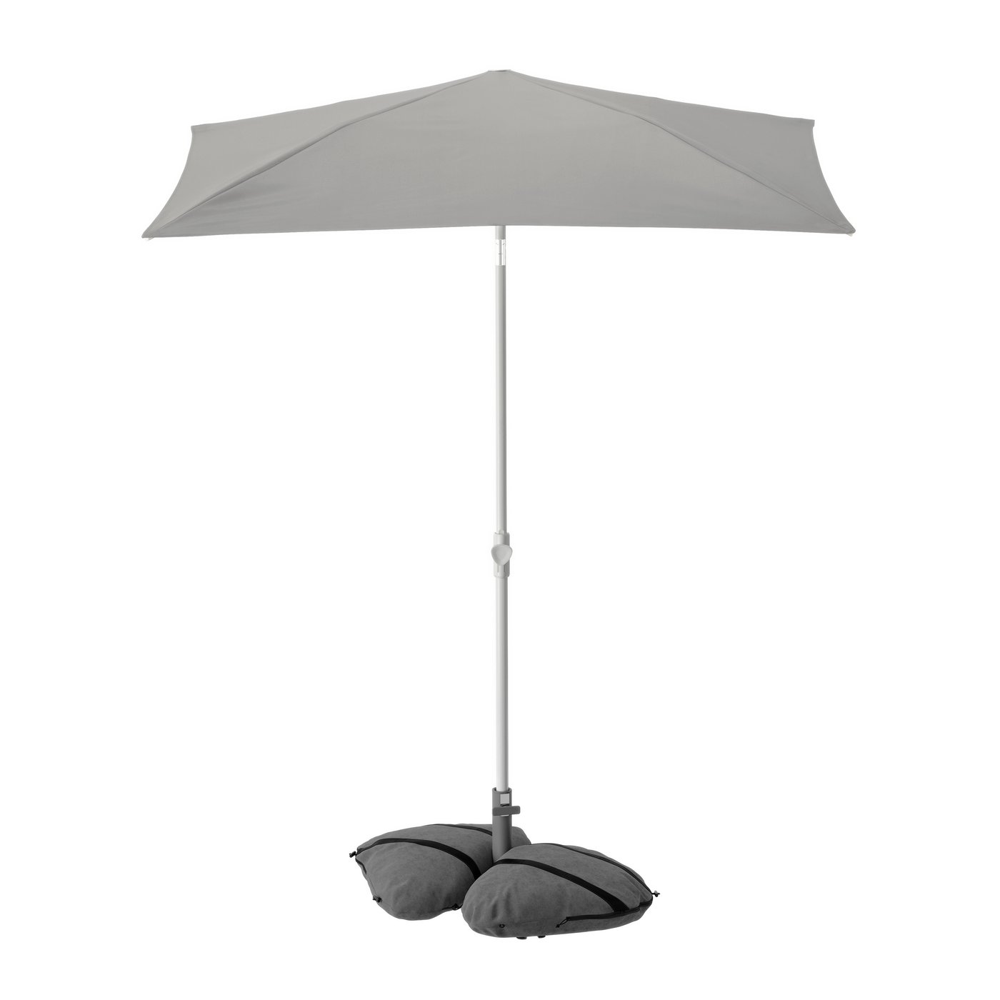 IKEA LILLEÖ / IGGÖN parasoll med fot, grå/mörkgrå, 150x100 cm