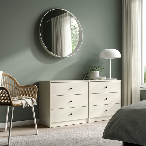 A light beige GURSKEN chest of 3 drawers