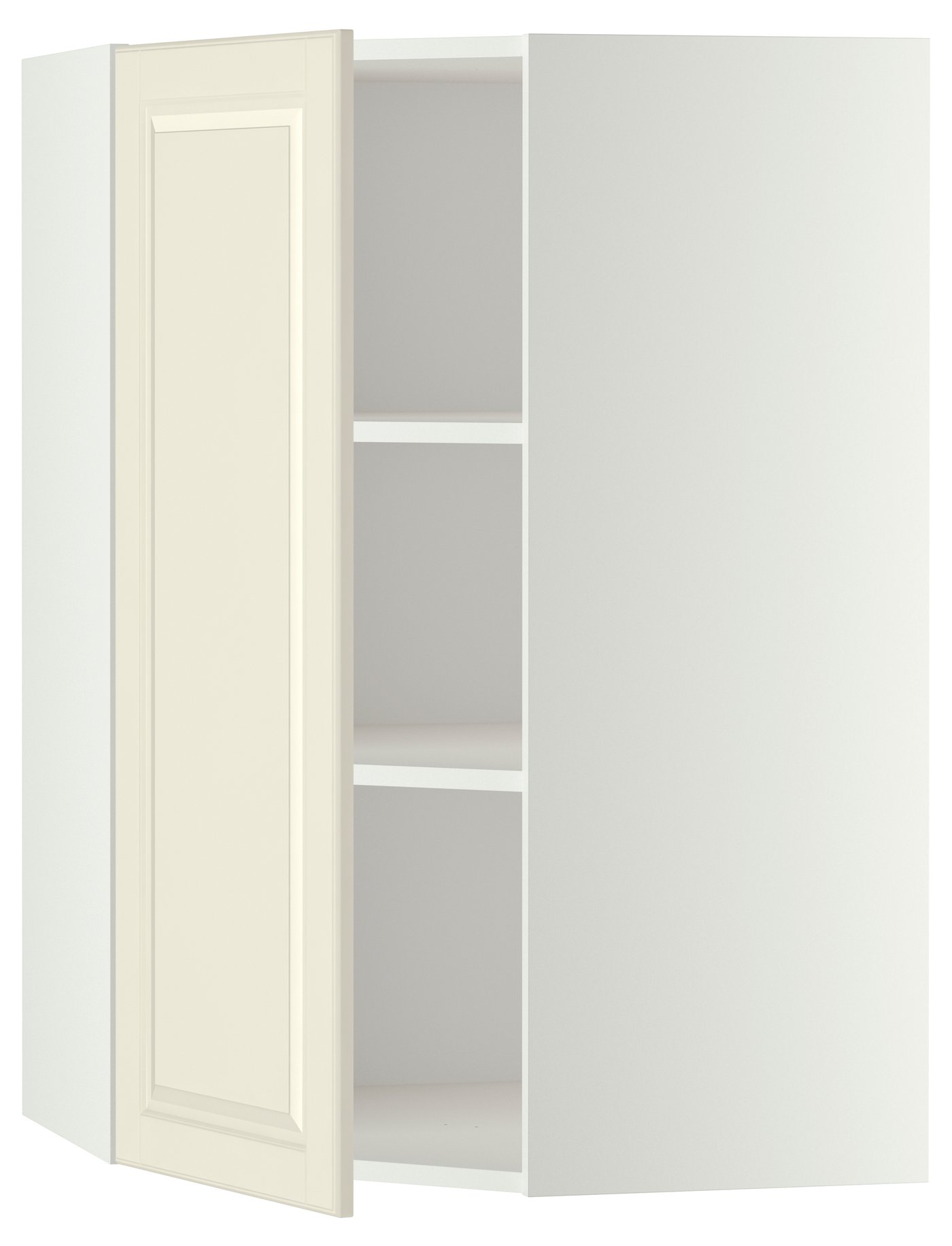 IKEA METOD vägghörnskåp med hyllplan, vit/bodbyn off-white, 68x100 cm
