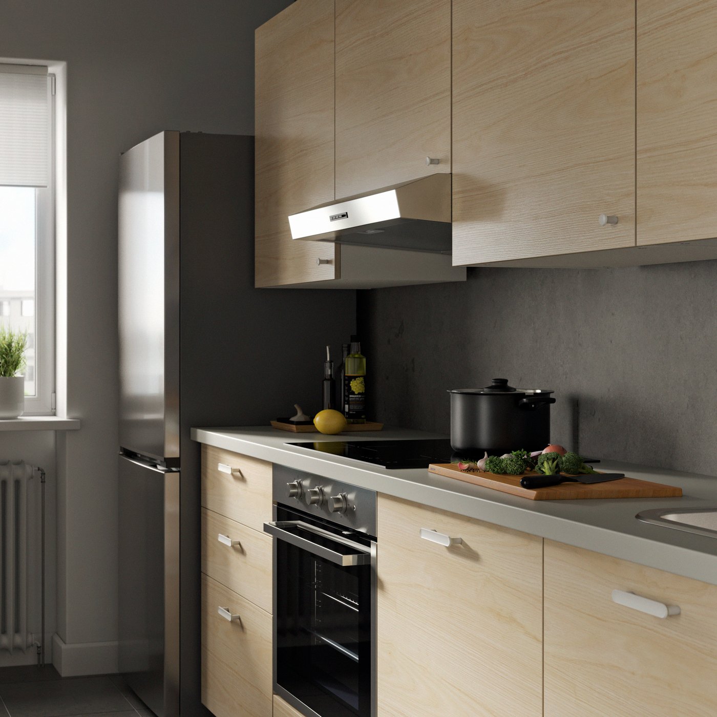 A stainless steel LAGAN wall mounted extractor hood