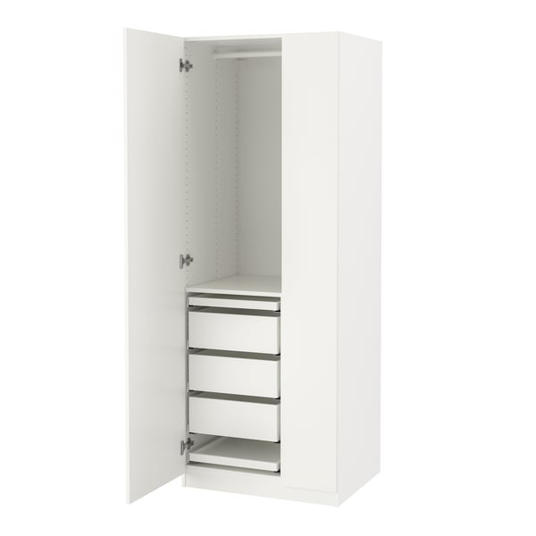 A white/white PAX wardrobe combination