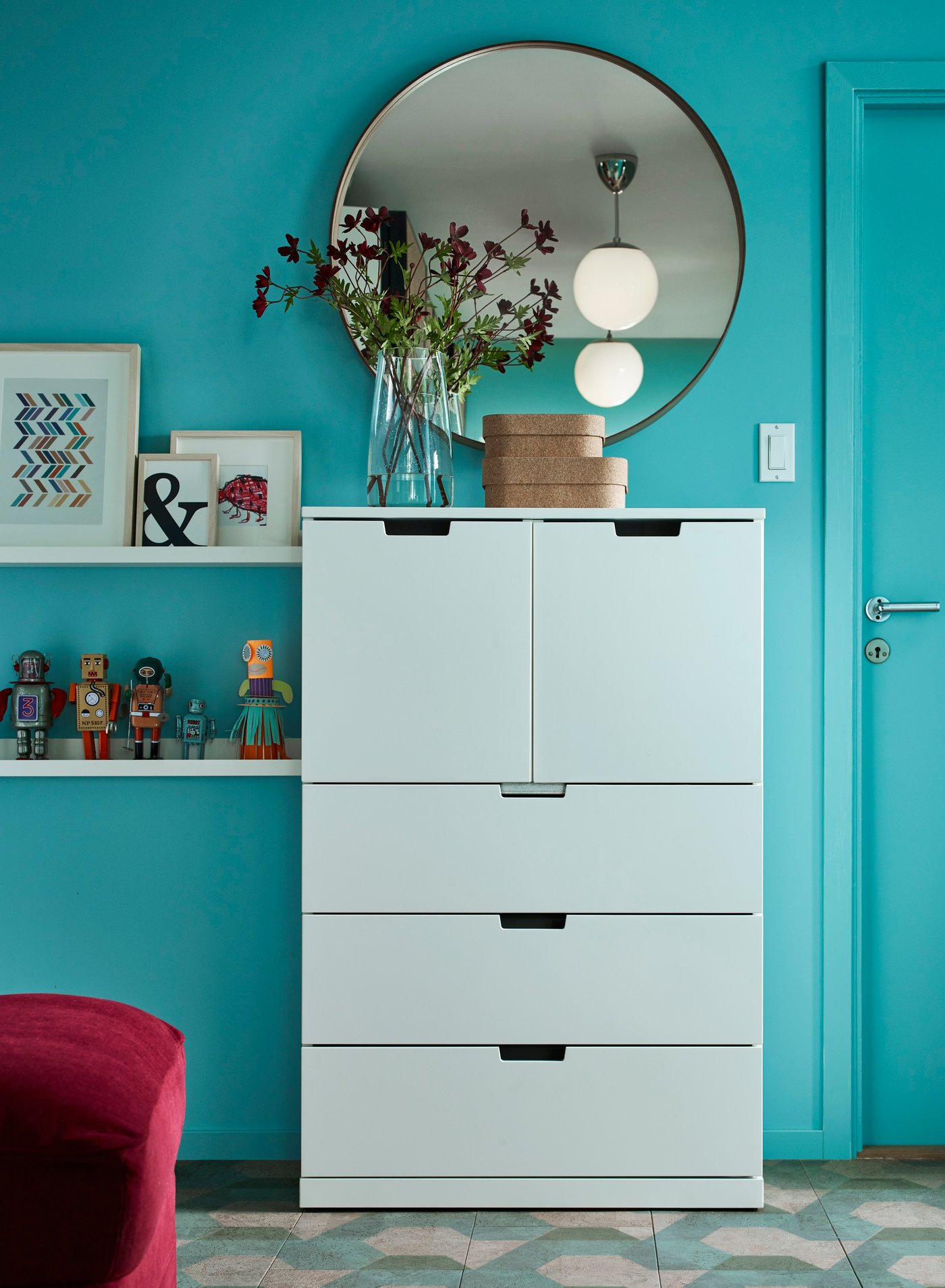 En SAMMANHANG æske i kork med låg i gangen