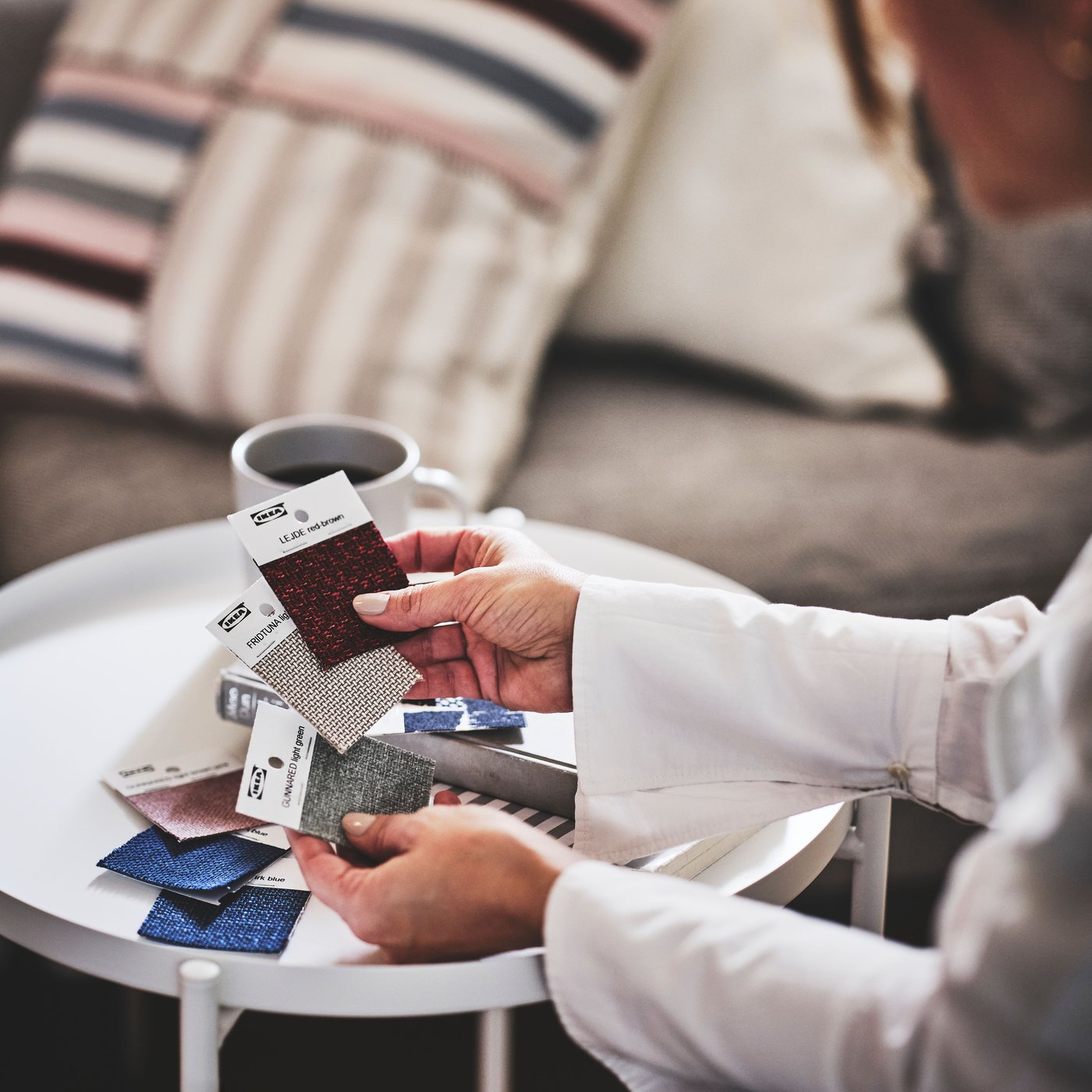 A multicolour handmade/patchwork ROSENDUNÖRT cushion cover