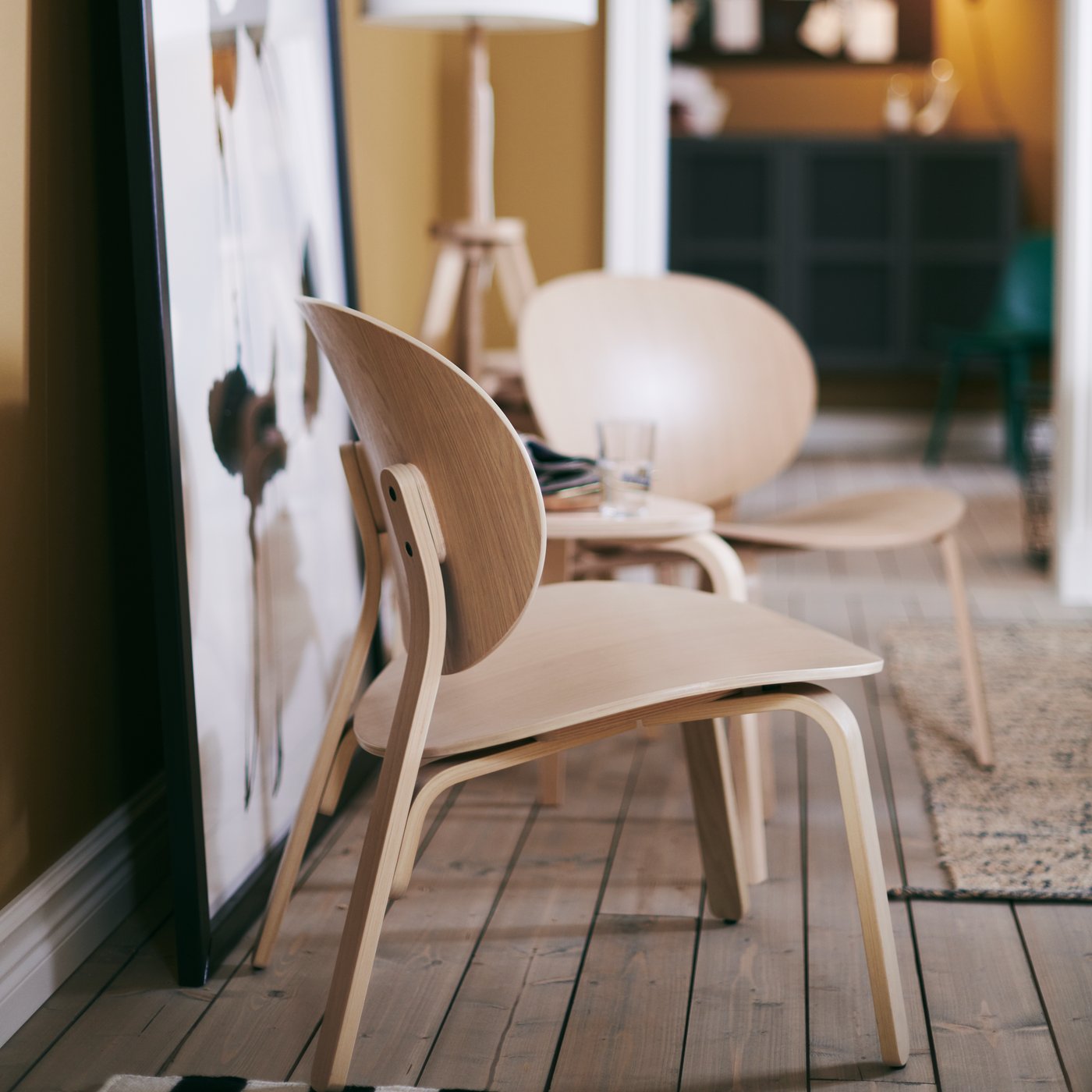 An ash/white LAUTERS floor lamp in the living room