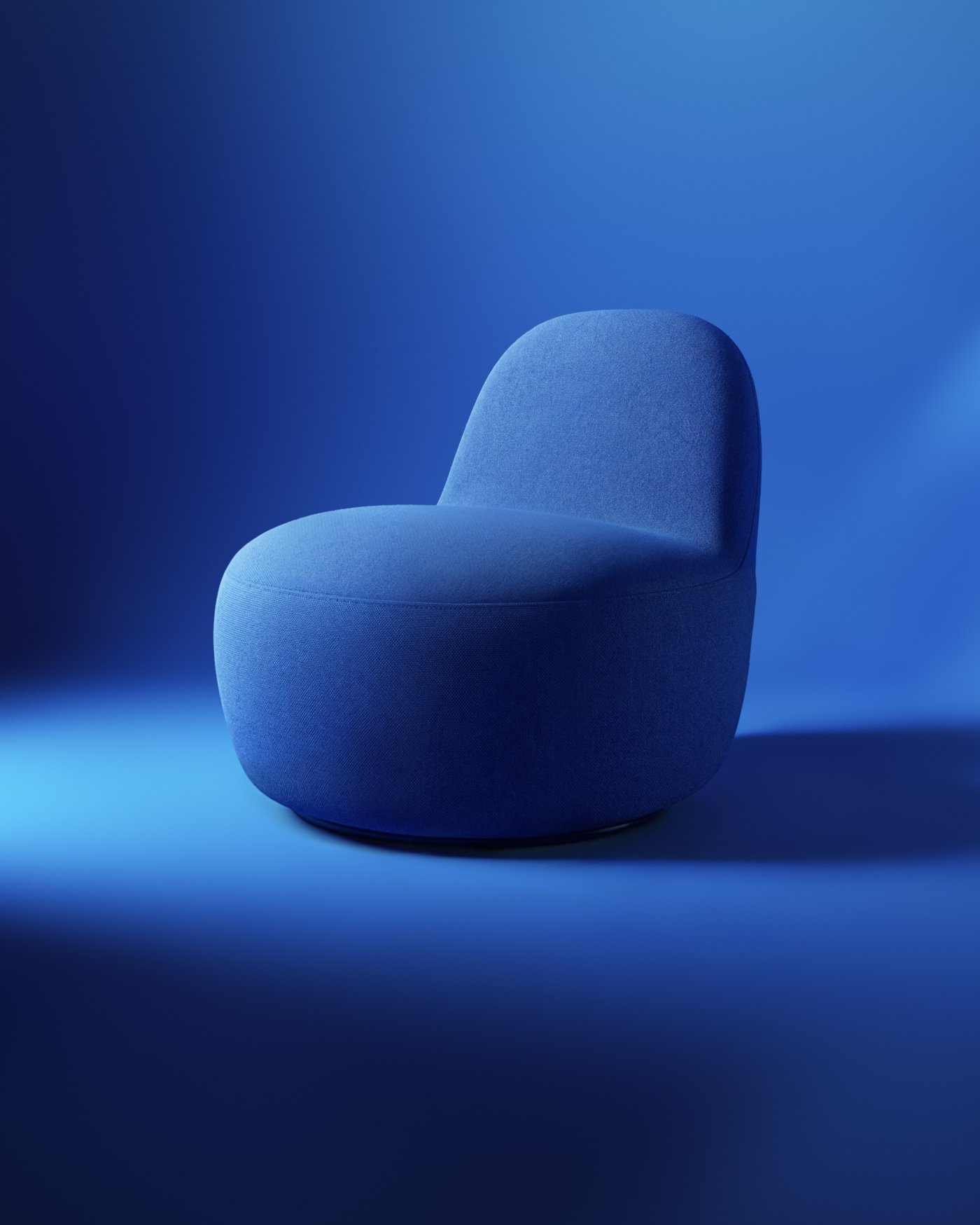 Fauteuil bleu.
