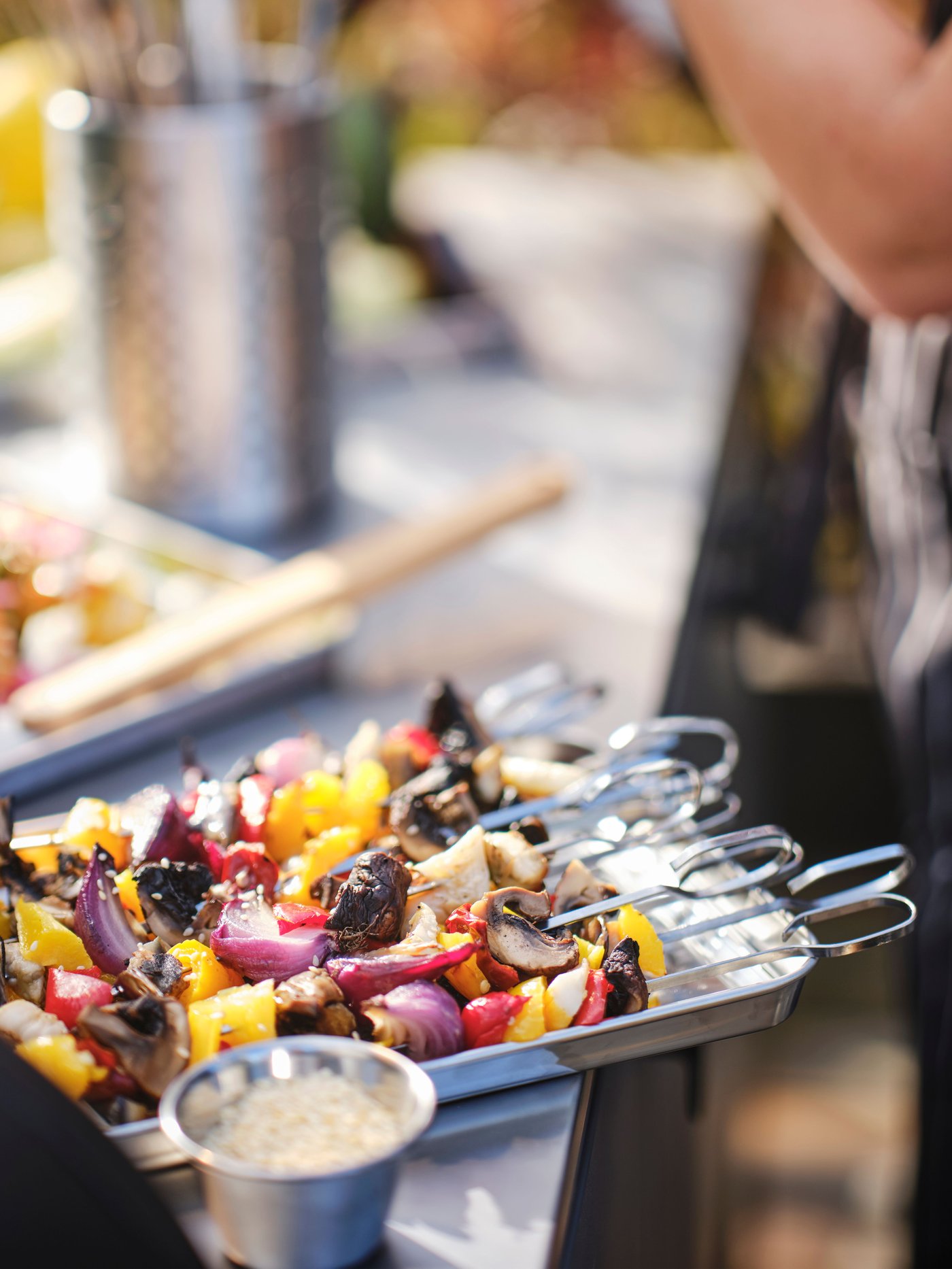 A stainless steel GRILLTIDER skewer