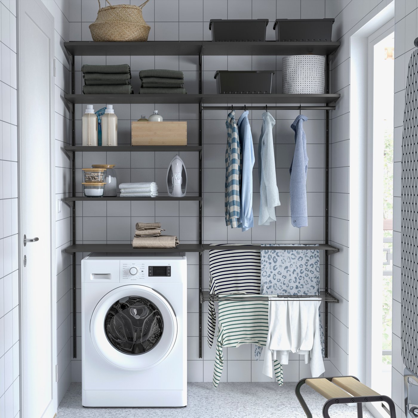 Combinación de lavandería BOAXEL en color antracita.