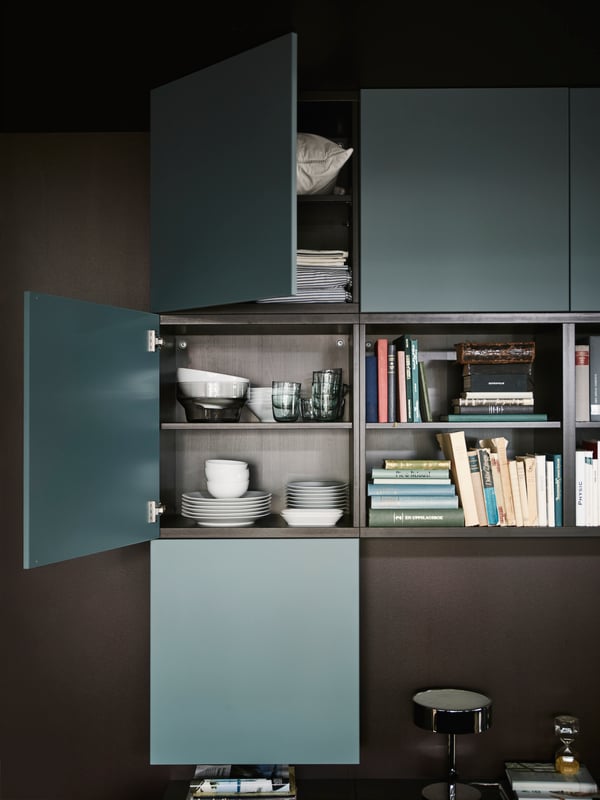 A BESTÅ cabinet with VALVIKEN doors