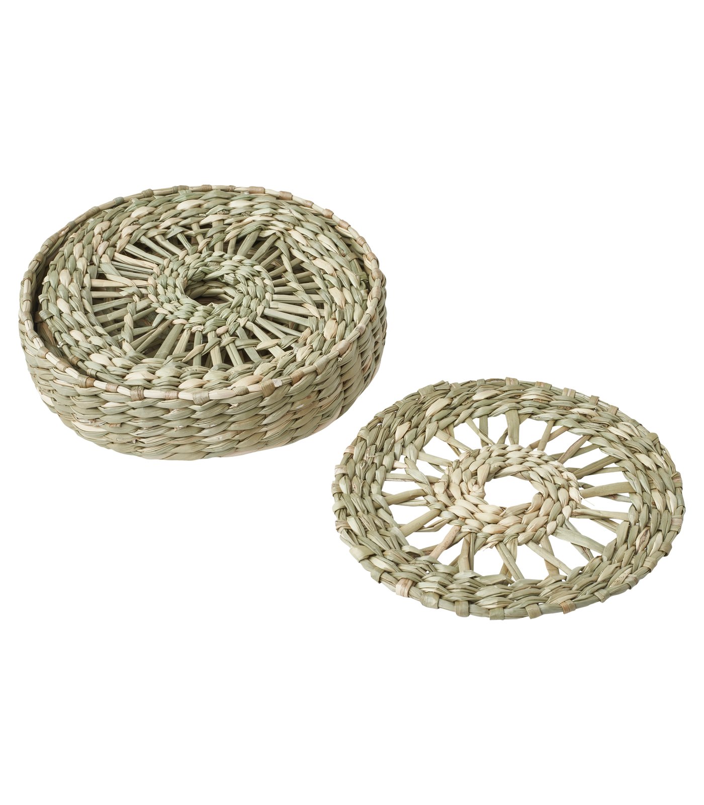 IKEA PENNFISK glasunderlägg med hållare, natur/starr handgjord, 10.0 cm