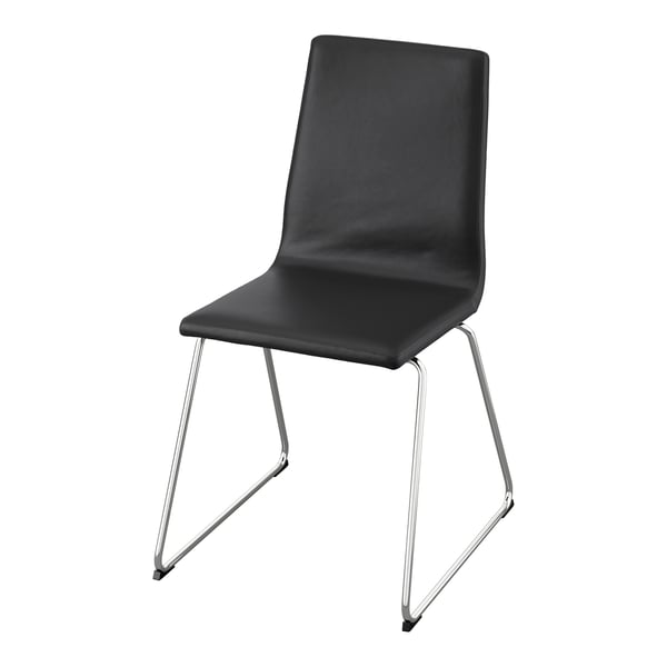 A chrome-plated/Glose black LILLÅNÄS chair