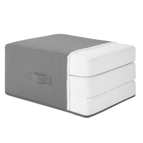 An extra firm/Vissle grey VITHÄLL mattress/pouffe