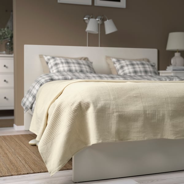 A natural/unbleached cotton INDIRA bedspread