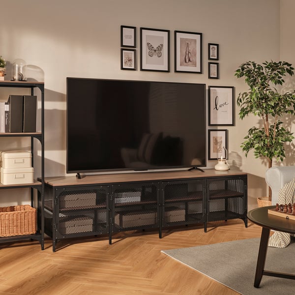A black FJÄLLBO TV bench