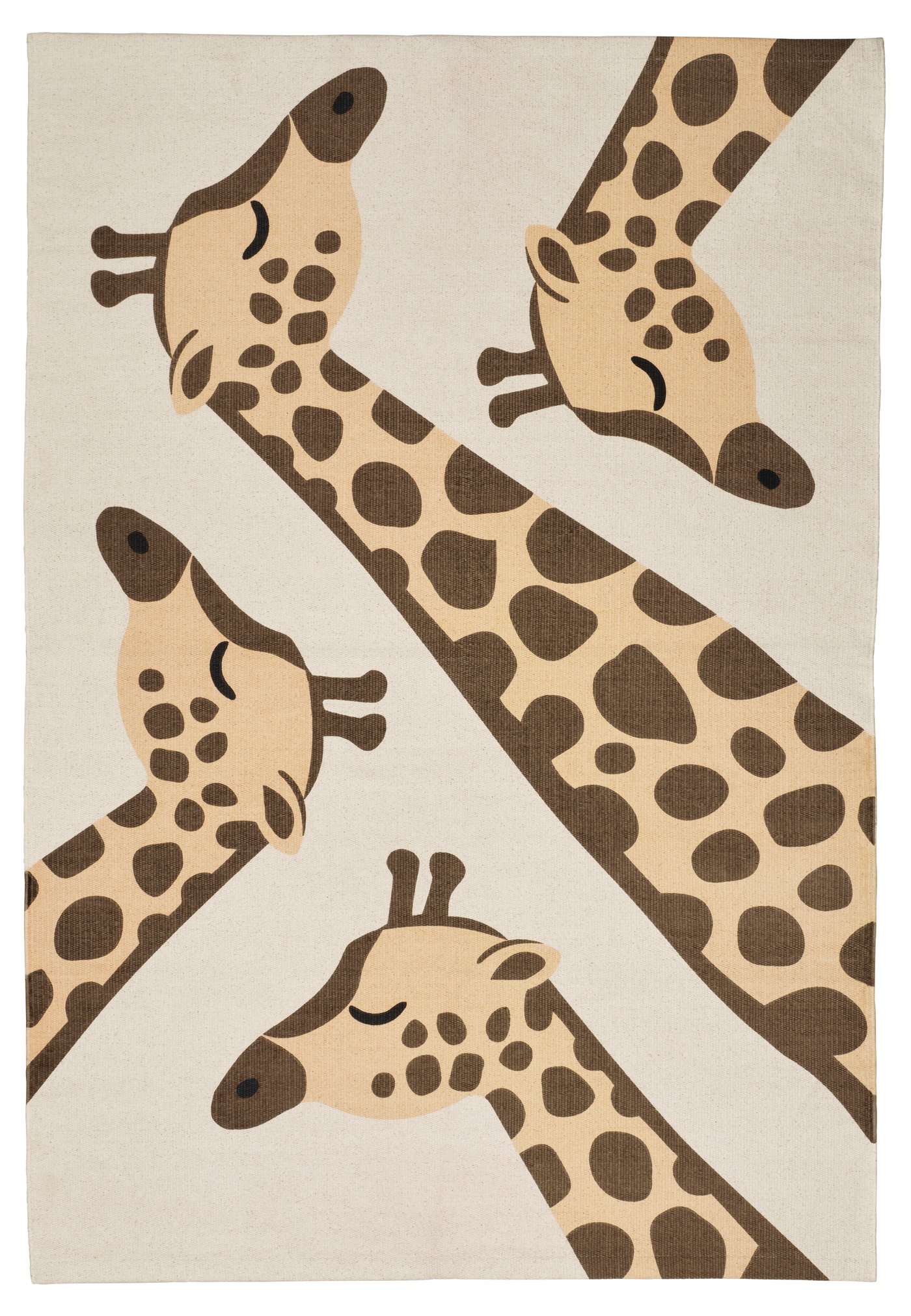 IKEA SANDLÖPARE matta, slätvävd, beige brun/giraffmönster, 90x130 cm