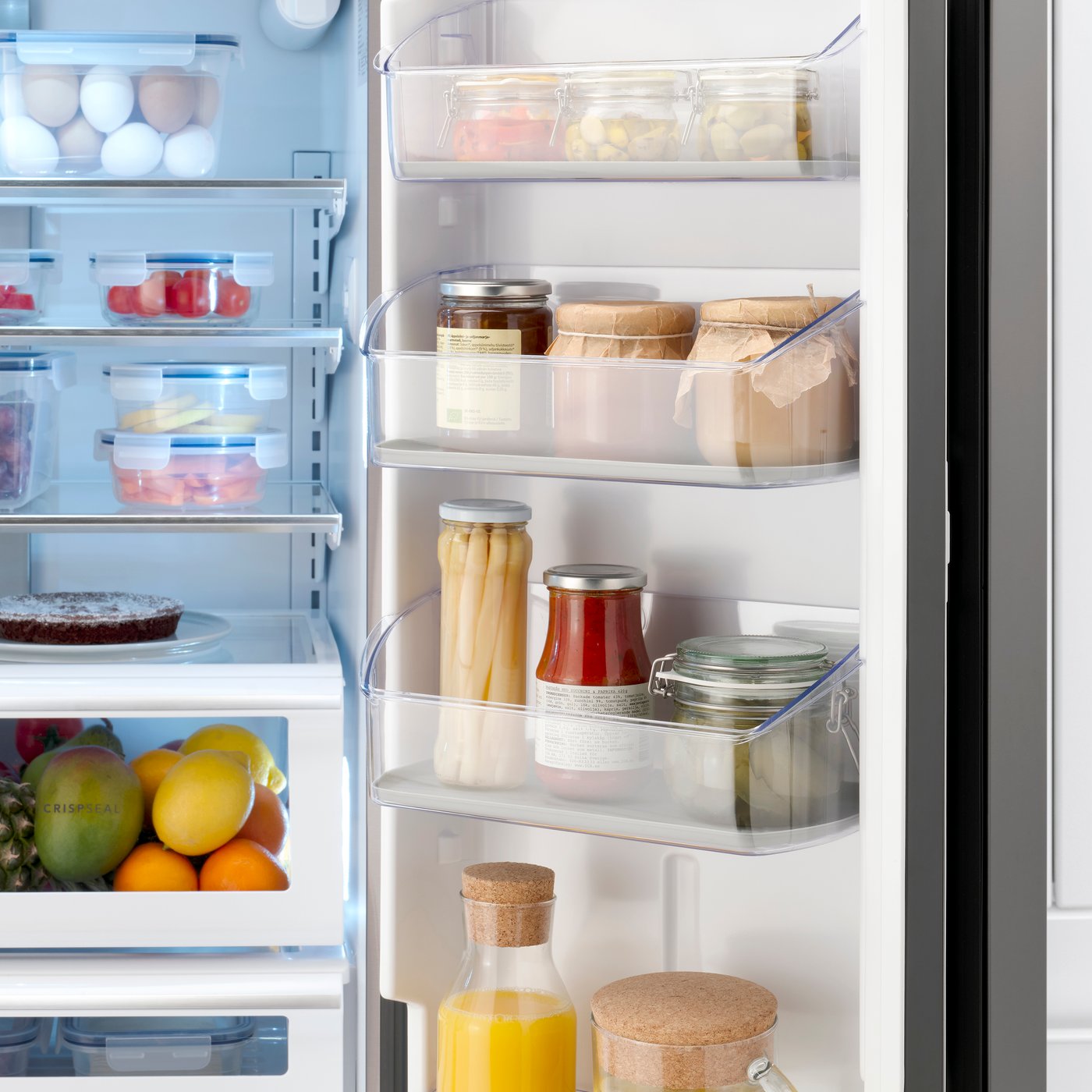A black stainless steel STJÄRNSTATUS french door refrigerator