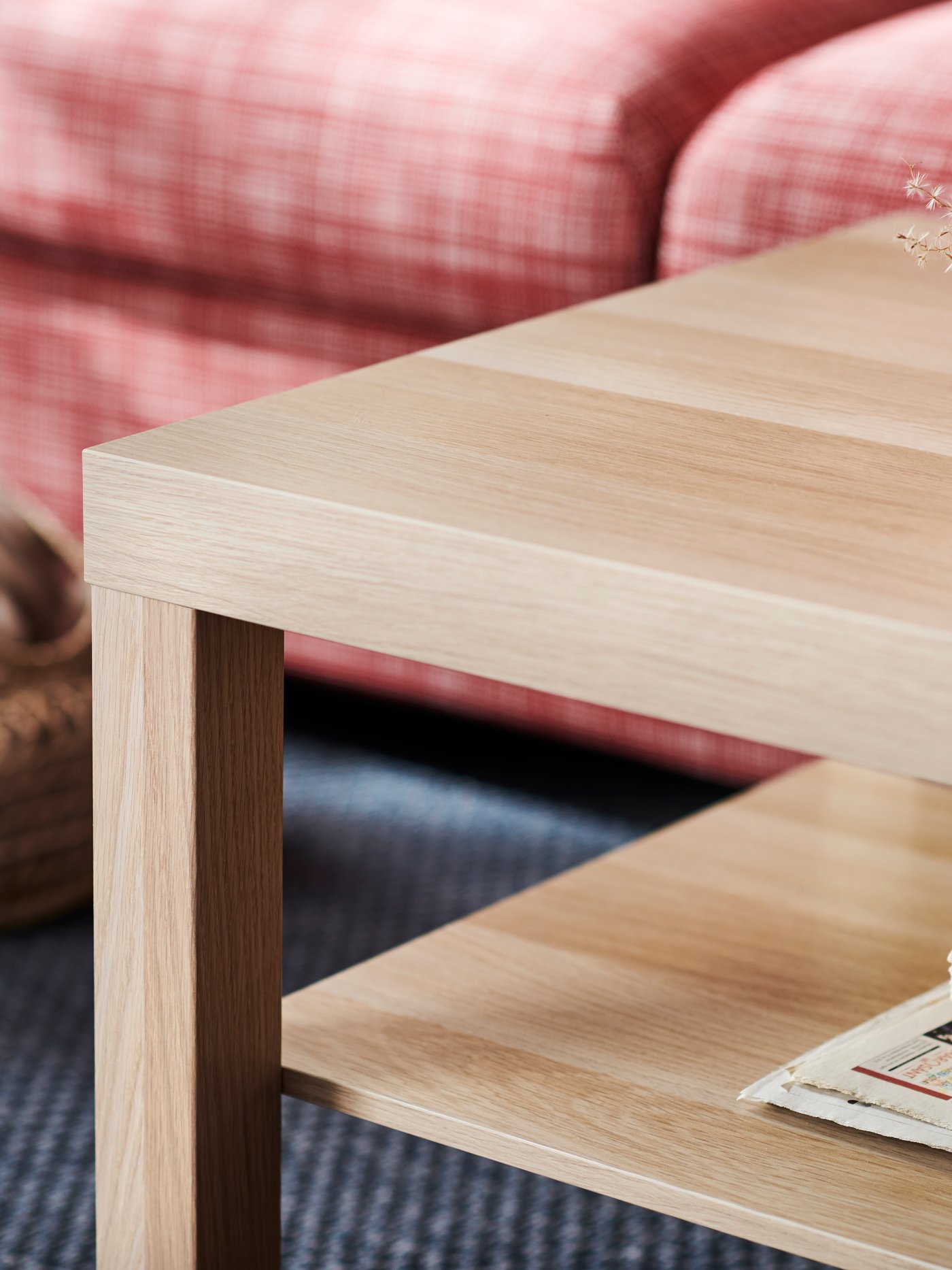 A white stained oak effect LACK coffee table