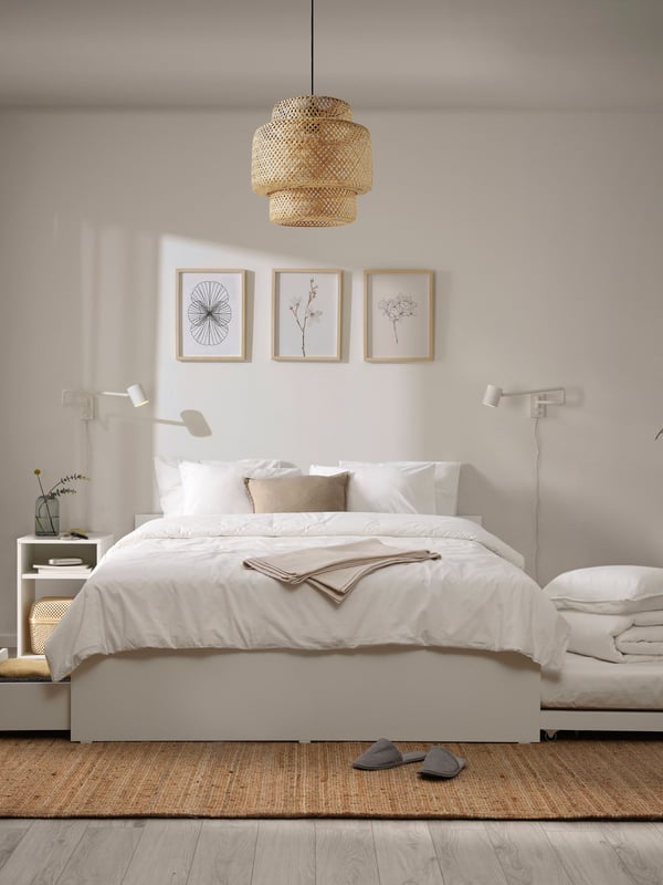 A natural LOHALS rug, flatwoven