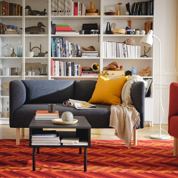 A Gunnared/dark grey wood LILLEHEM 2-seat modular sofa