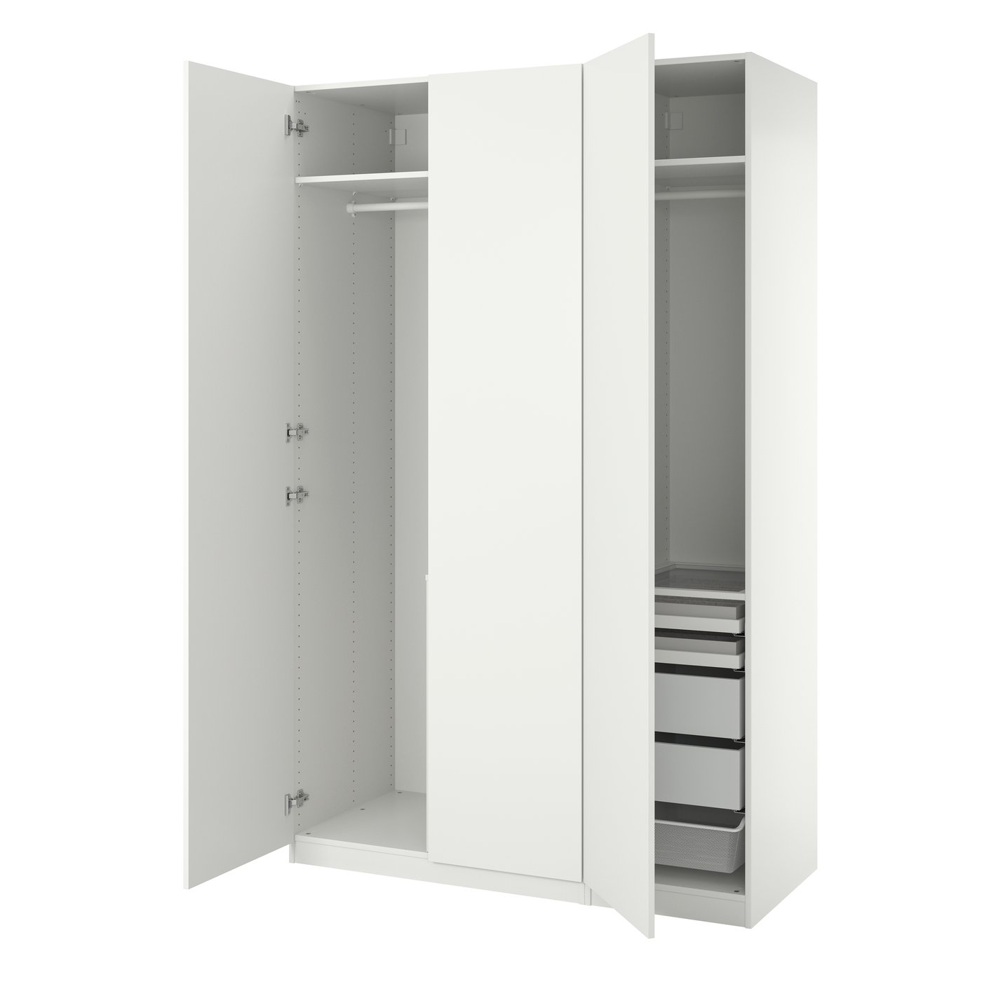 IKEA PAX / FORSAND garderobskombination, vit/vit, 150x60x236 cm