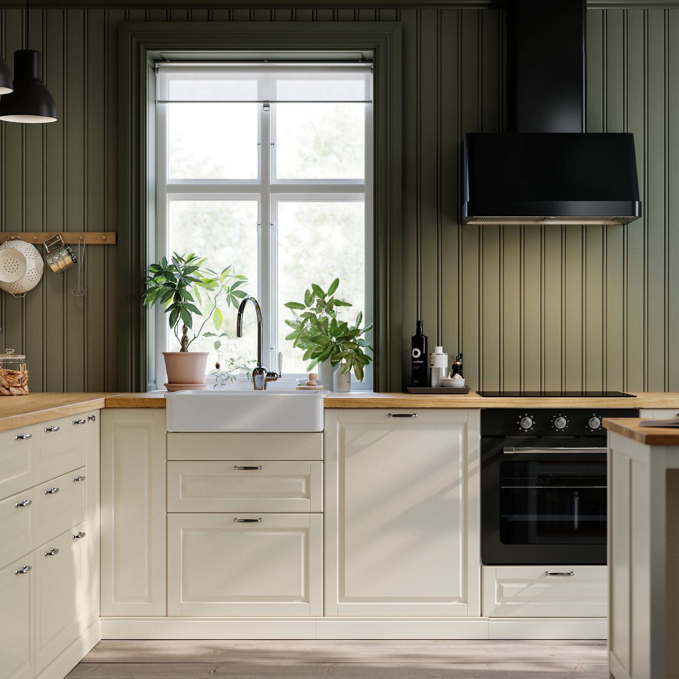 An off-white BODBYN drawer front