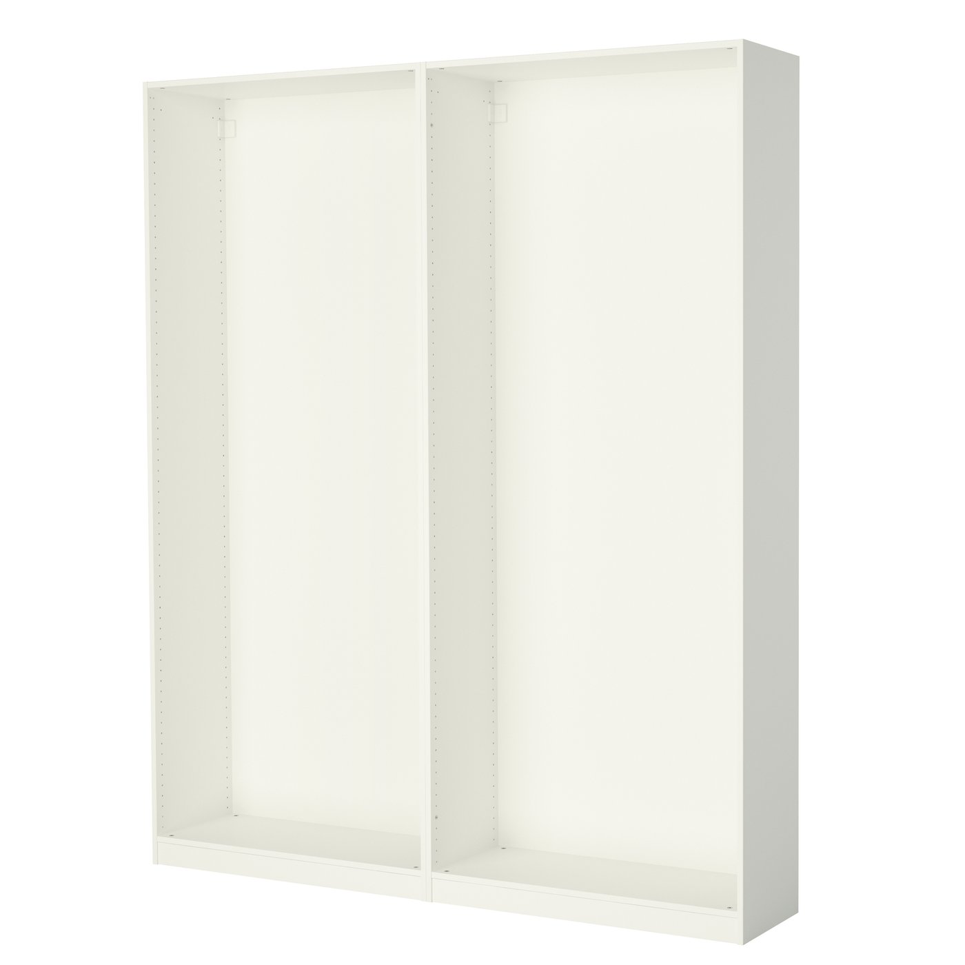 IKEA PAX 2 garderobsstommar, vit, 200x35x236 cm