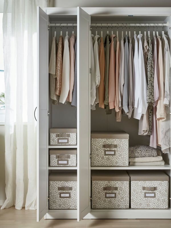 A white SONGESAND wardrobe