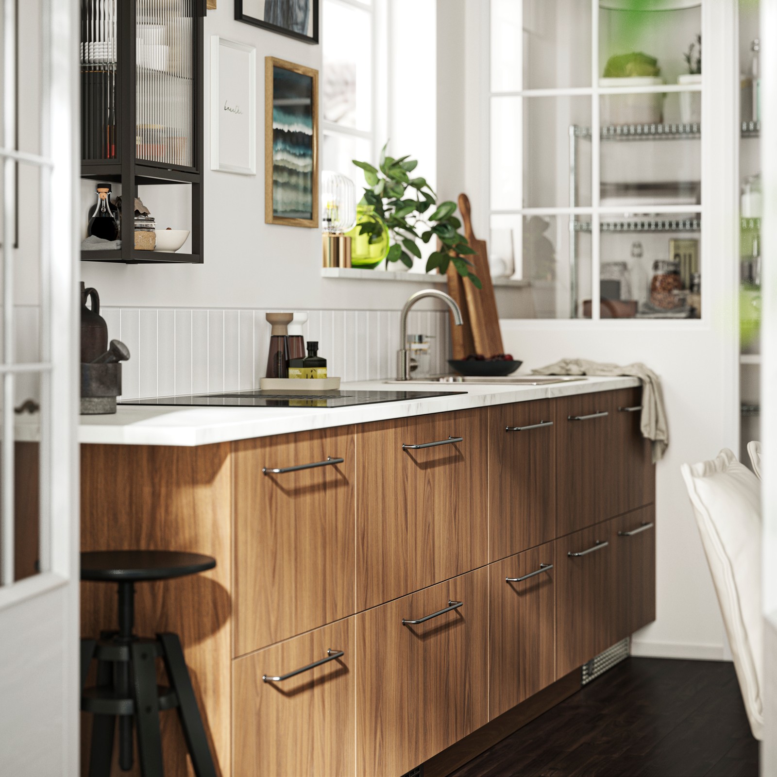 Brown Walnut Effect Kitchen - METOD Kitchen System - IKEA UK