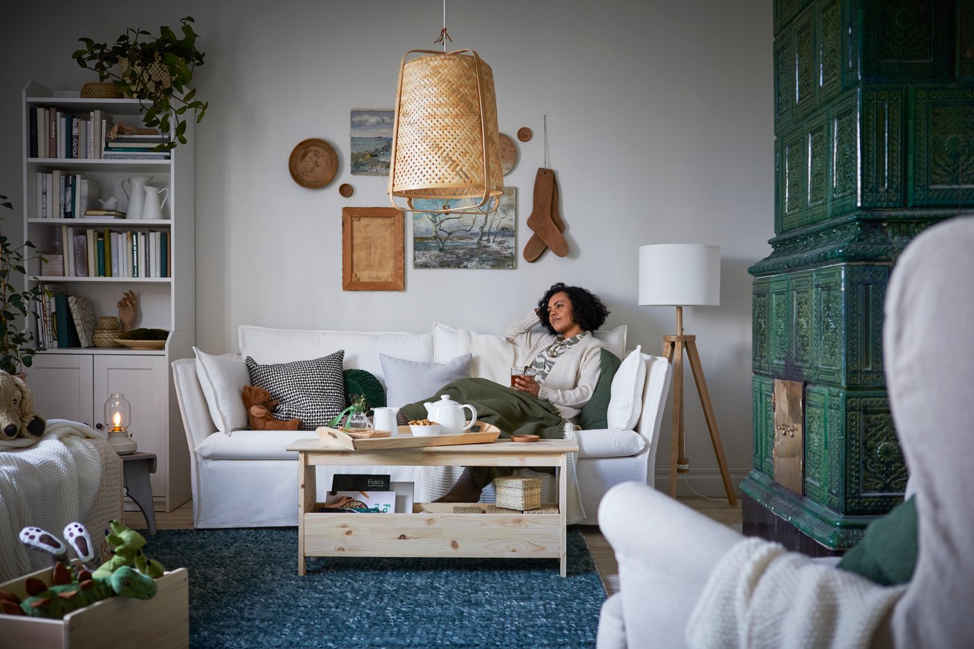 An ash/white LAUTERS floor lamp