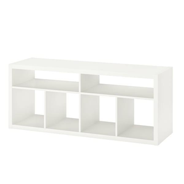 A white KALLAX TV bench