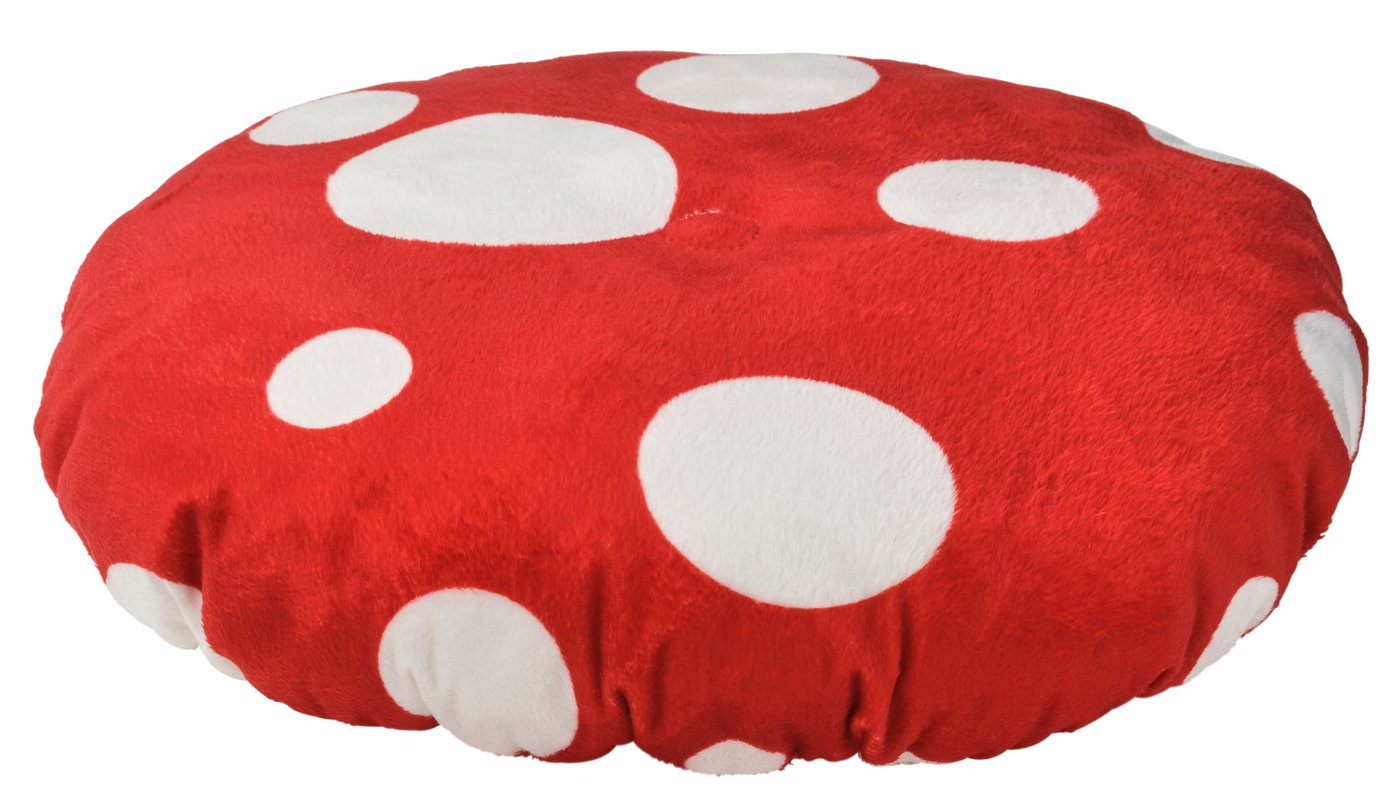 IKEA SKOGSDUVA klädsel för pall, flugsvampformad/röd vit