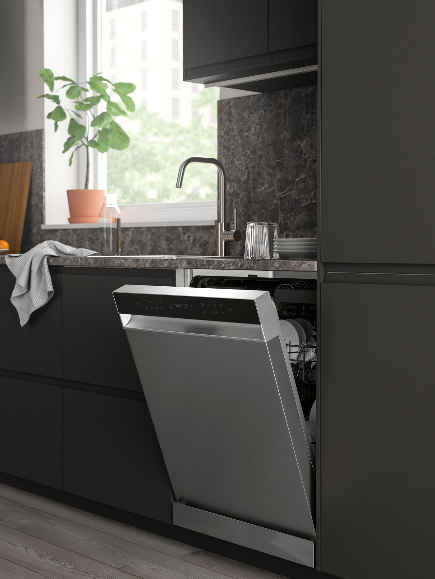 Lave-vaisselle encastrable SÖDERBODA de couleur acier inoxydable IKEA 500