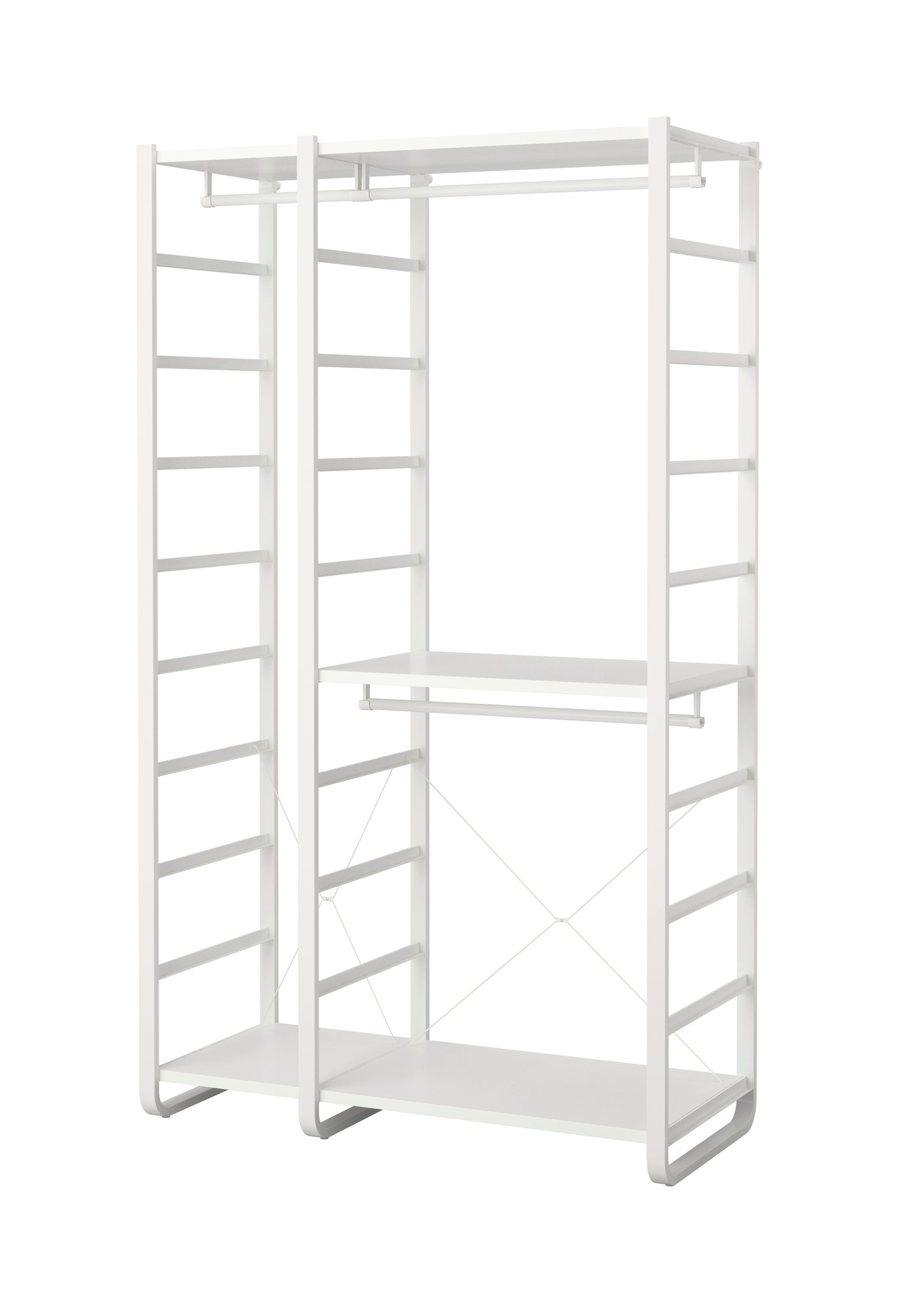IKEA ELVARLI garderobskombination, vit, 125x55x216 cm