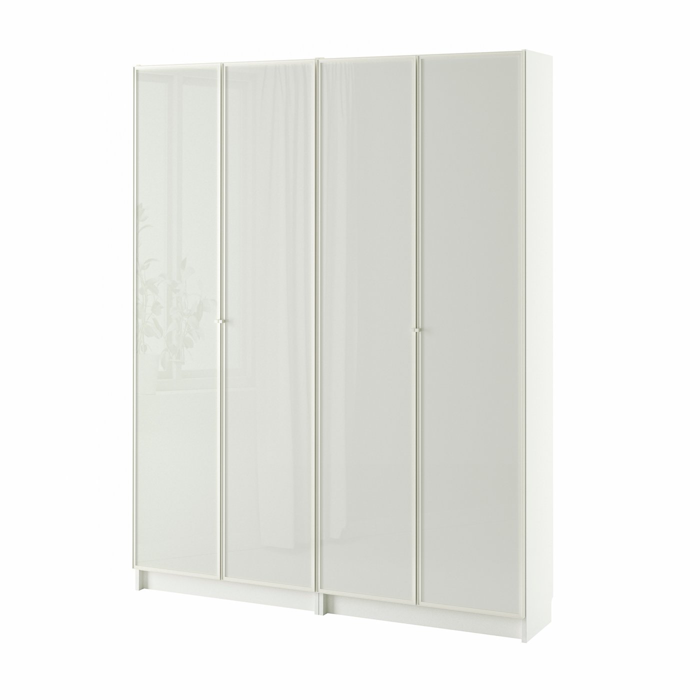 IKEA BILLY / HÖGBO bokhyllekombination med glasdörrar, vit, 160x202 cm