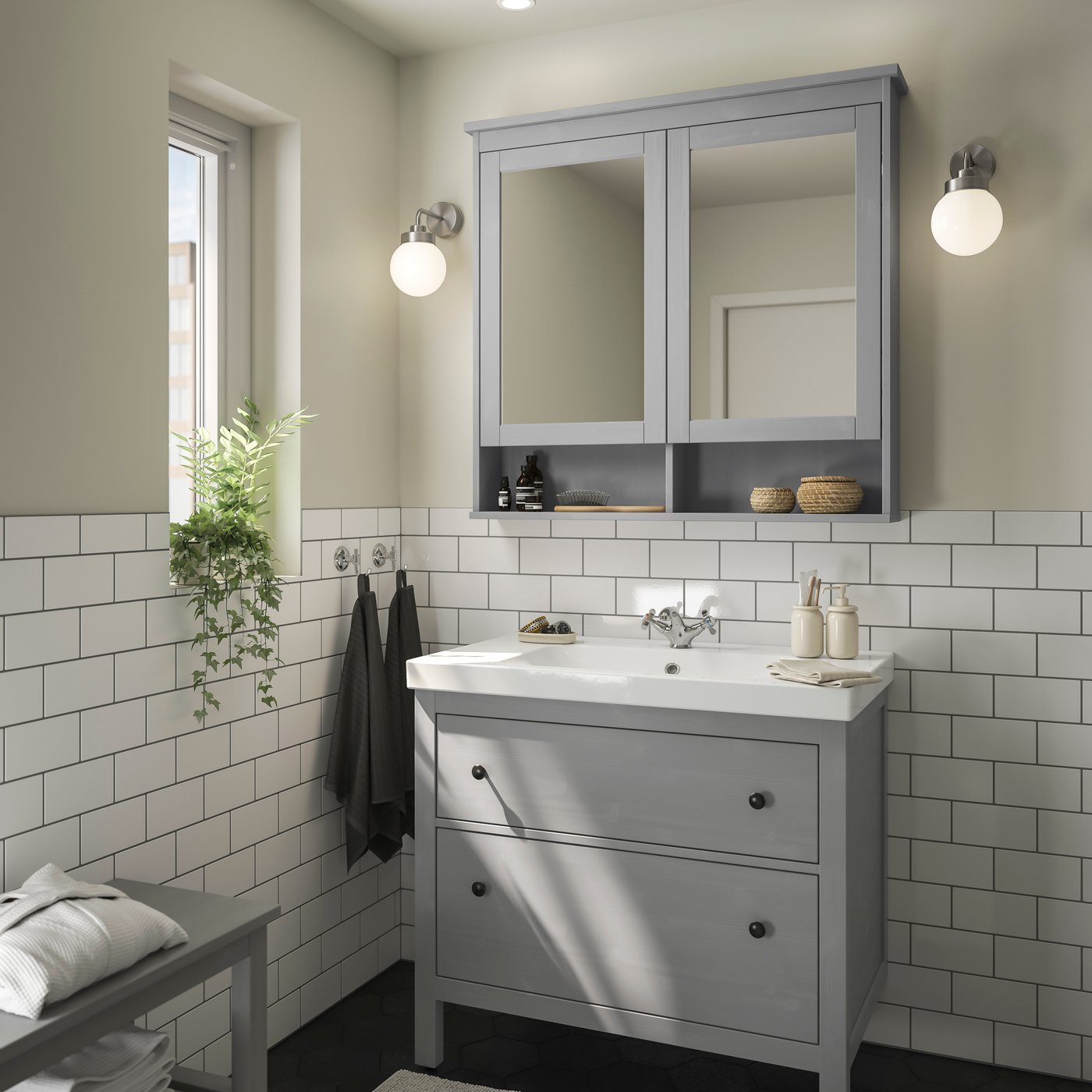 Explore HEMNES bathrooms