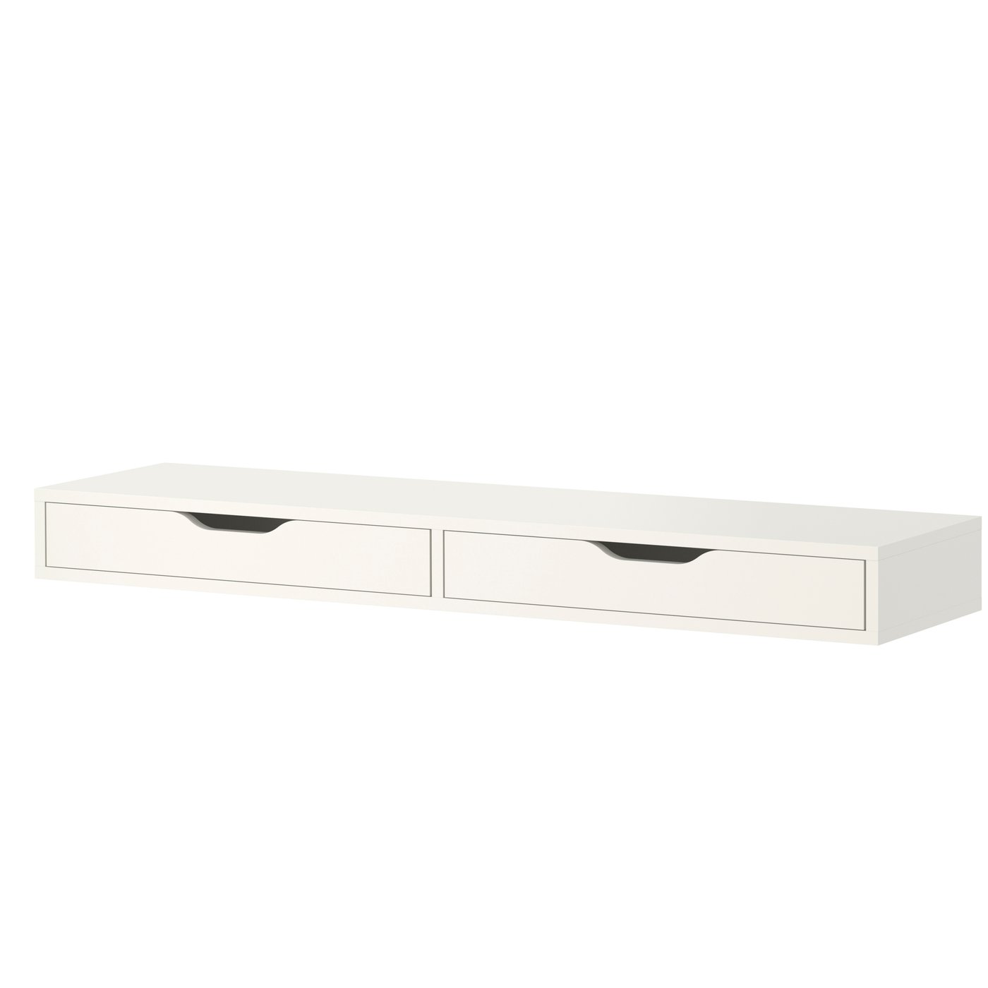 IKEA EKBY ALEX hylla med lådor, vit, 119x29 cm