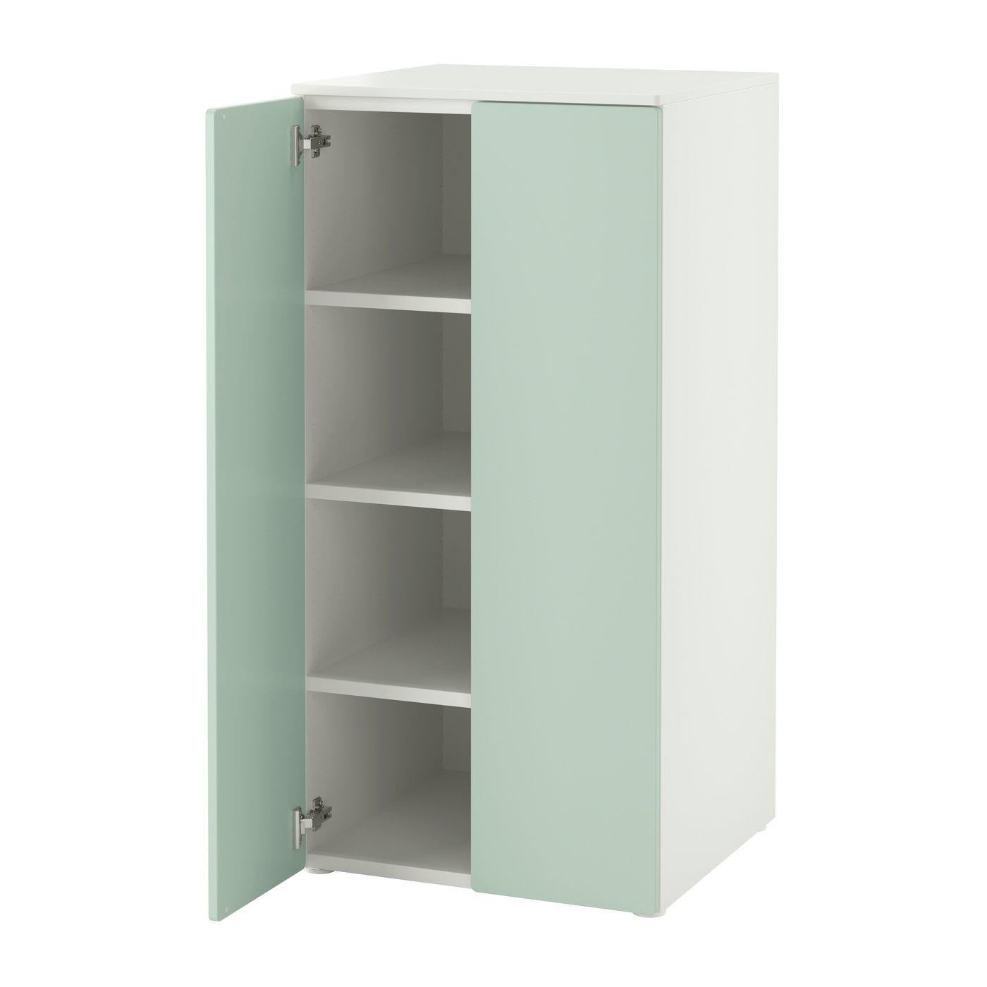 A white light green/with 3 shelves PLATSA wardrobe