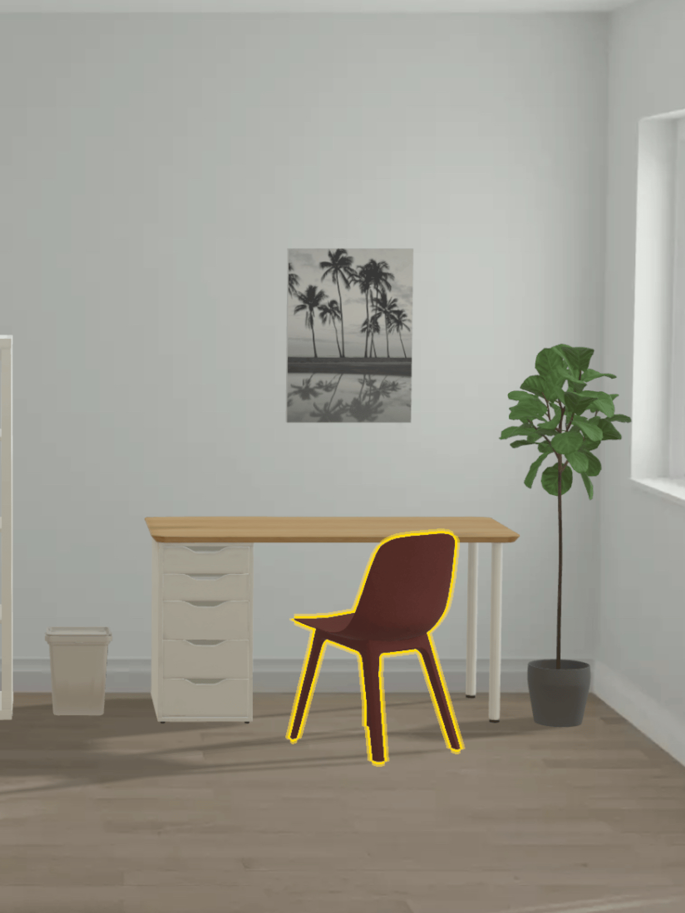 zdjęcie z wnętrza programu KREATIV - biurko z krzesłem