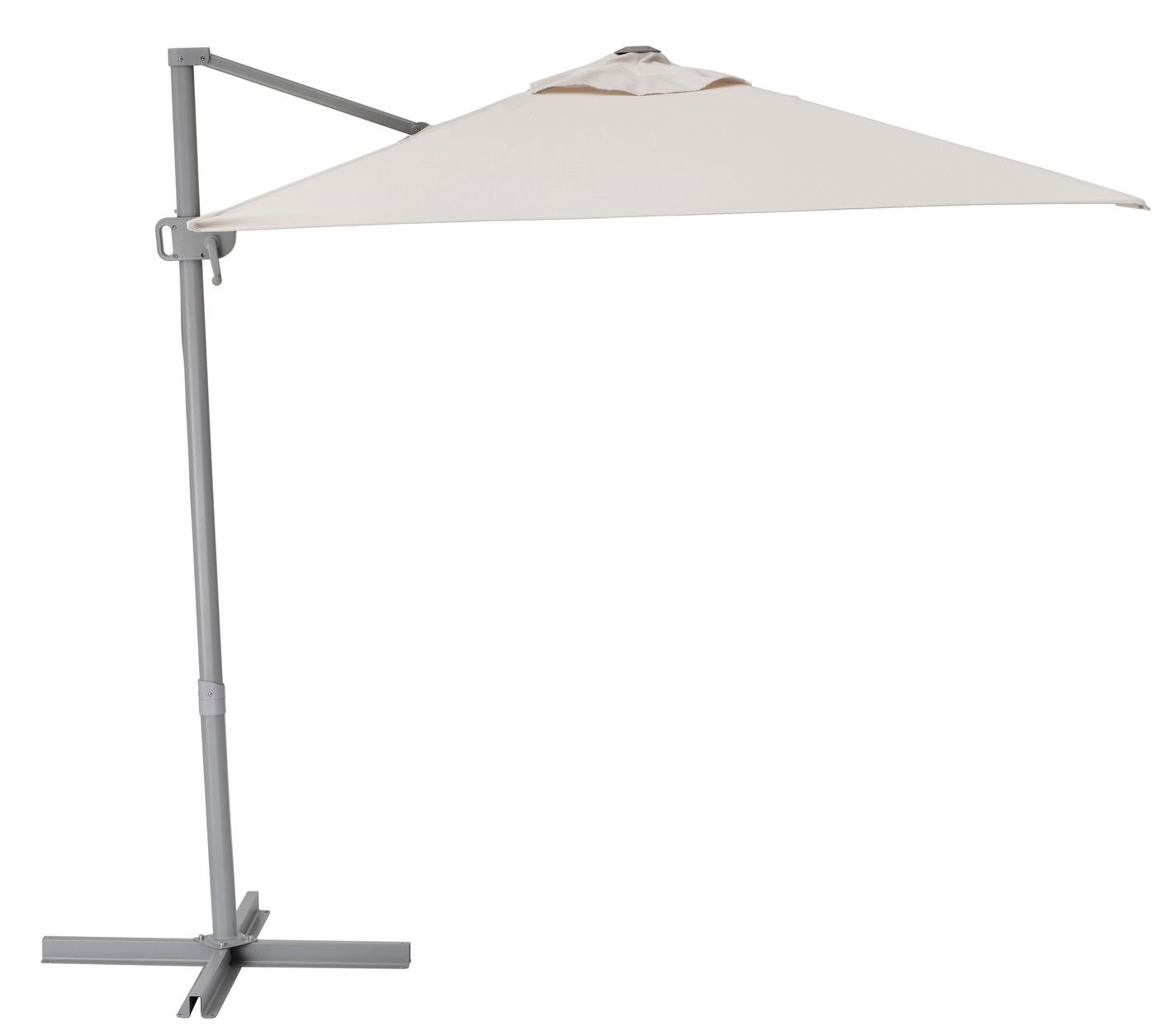 IKEA SVALÖN parasoll, frihängande, ljust gråbeige, 300x200 cm