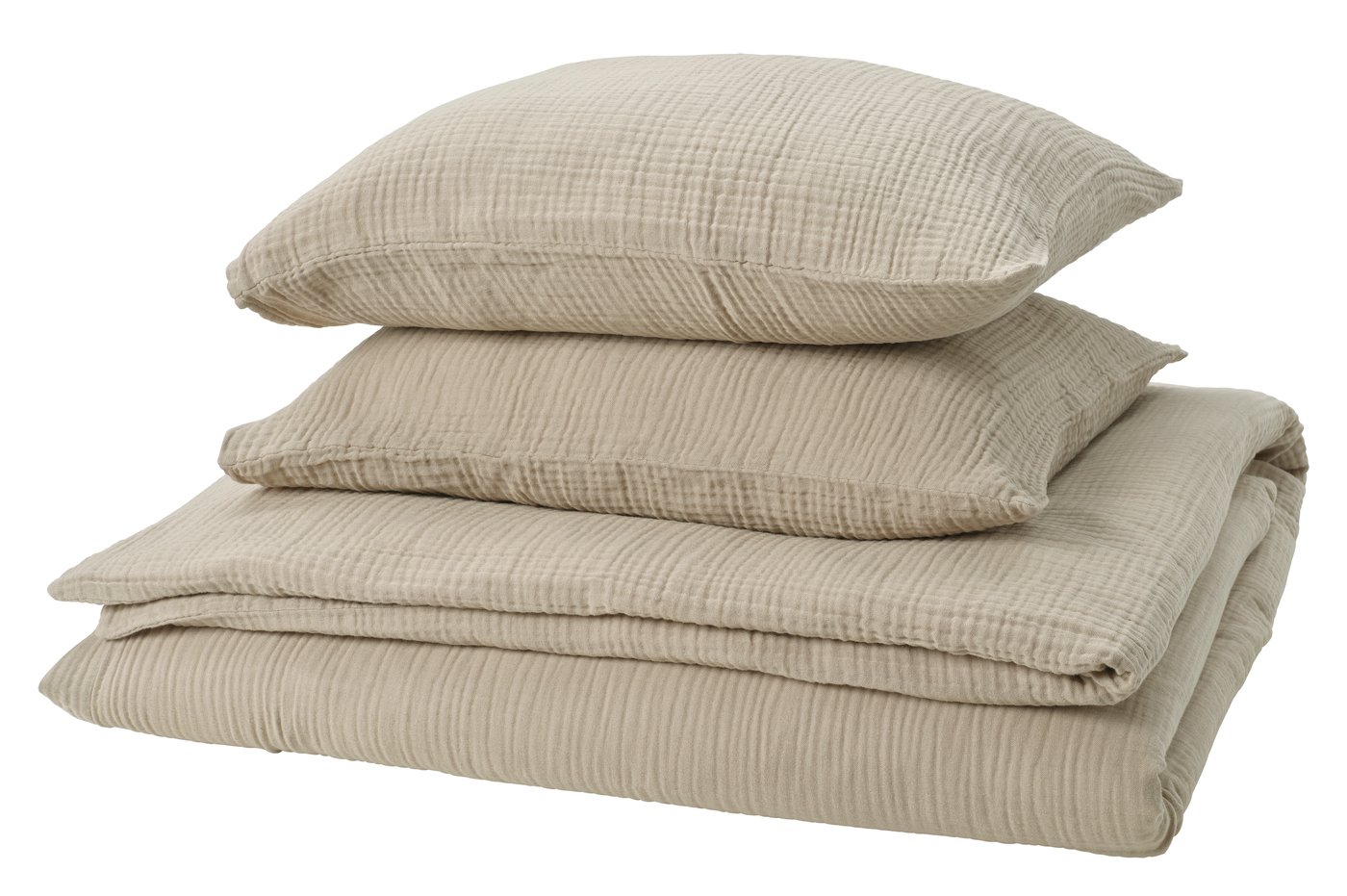 IKEA SCHERSMIN påslakan 2 örngott, gråbeige, 240x220/50x60 cm