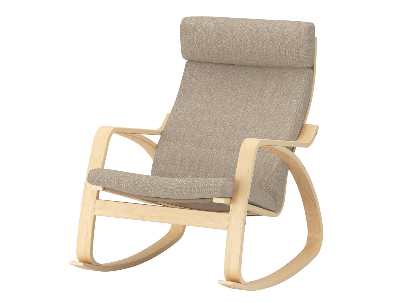 IKEA POÄNG gungstol, björkfaner/hillared beige
