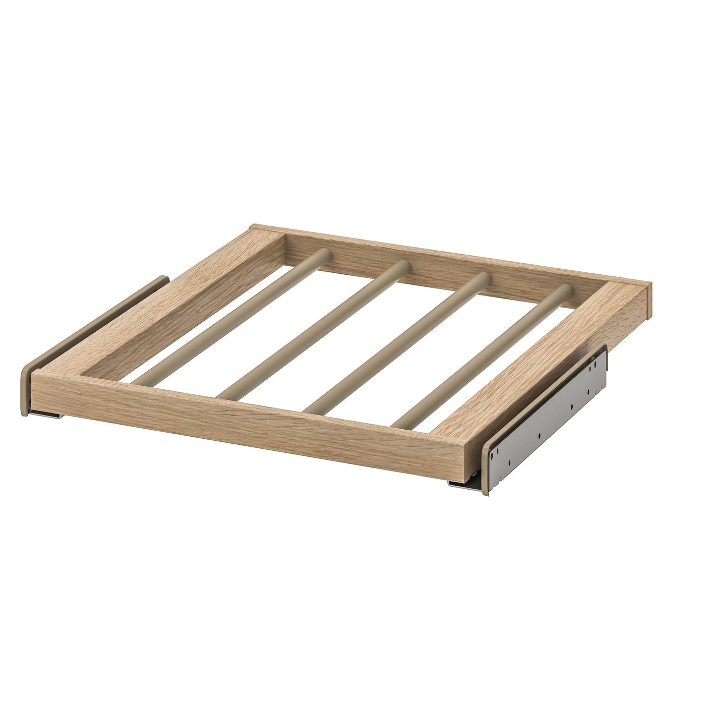 IKEA KOMPLEMENT utdragbar byxhängare, vitlaserad ekeffekt, 50x58 cm